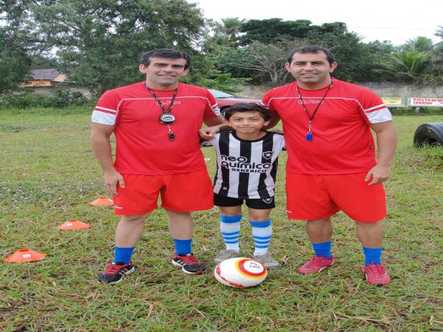 Naldo, o Menino Rafael e Baixinho, os primeiros a inciar os treinamentos do retorno da escoilinha AFUNG
