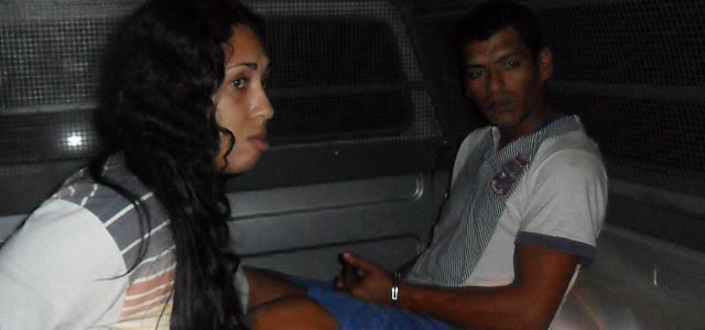 Maico Chagas Silva, e Priscila Campos Borges momento em que eram presos