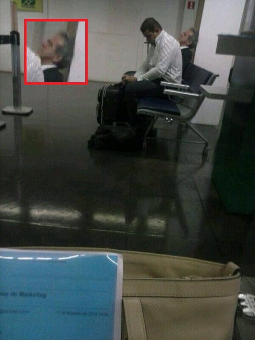 Joao Bosco dormindo no aeroporto de Vitoria
