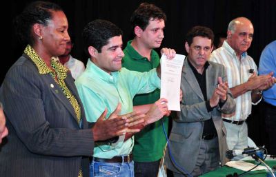 Celia Sacramento, ACM Neto e Paulo Souto