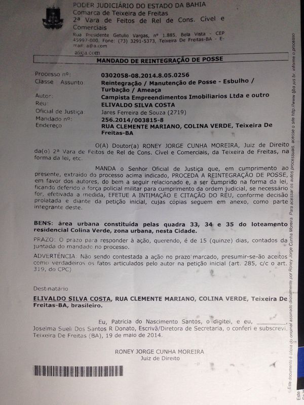 Mandado de reintegracao de posse (1)