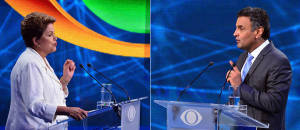 Dilma e Aecio Neves na Bandeirantes