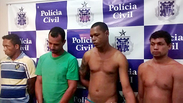 criminosos Alex Santos,  Gilmar Santos Silva, Nailton Rodrigues da Silva, e Eliandro Menezes