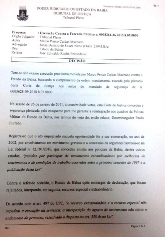 decisao favoravel a Marcos Prisco