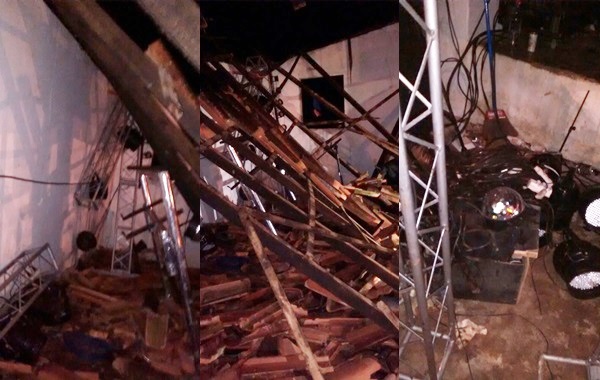 Telhado desaba em Cachoeira do Mato