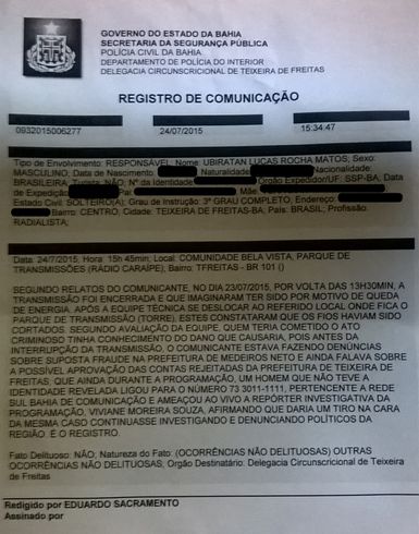 Sabotagem Caraipe FM16