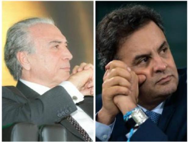 Michel Temer e Aecio Neves
