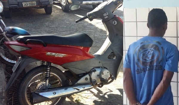 CAEMA recupera Biz roubada e conduz dois suspeitos para a delegacia