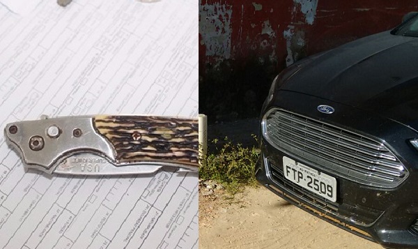 Carro e canivete usado para matar Terence Henrique Luis, o Teo da SAAE