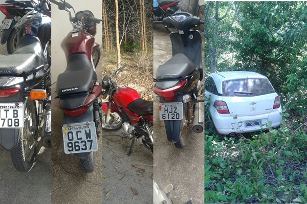 Motos e carro recuperado em Itabata