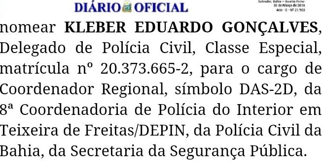 Nomeacao Kleber Goncalves