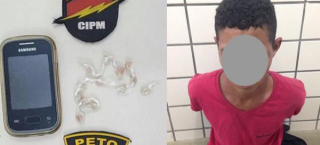 Menor de 15 anos apreendido com 13 pedras de crack